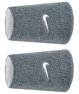 Nike Schweissband Swoosh Classic Reversible Doublewide Jumbo (Baumwollmix) 2025 grau/weiss - 2 Stück